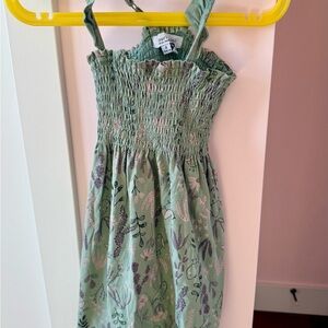 Green Floral Kids Dress